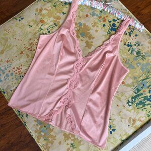 Vintage JCPenney Pink Lace Trim Cami
